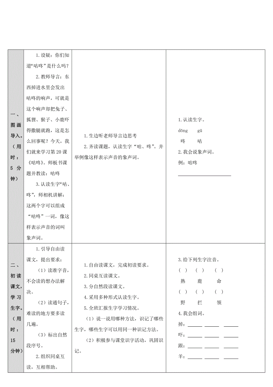 2022一年级语文下册 课文 6 20咕咚导学案 新人教版.doc_第2页