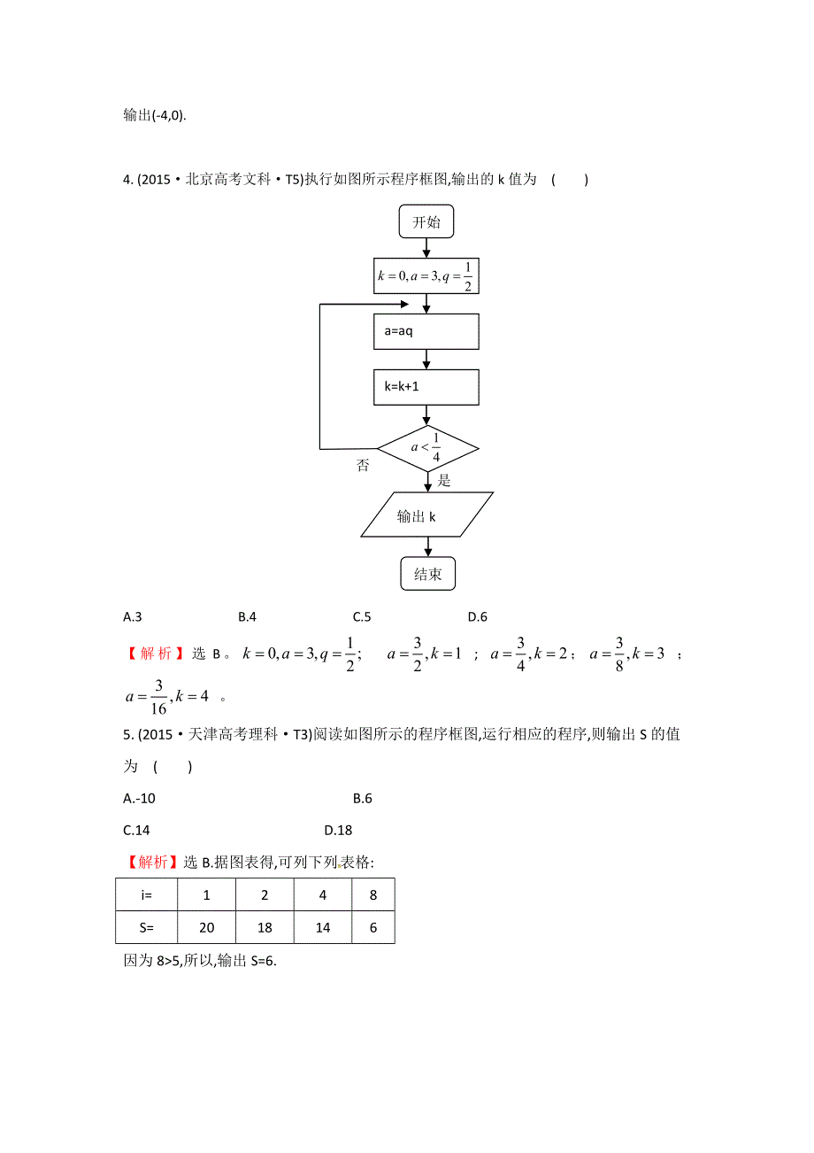 《世纪金榜》2016高考数学（文）二轮复习：2015年高考考点分类题库 考点41 算法与程序框图、基本算法语句、算法案例 WORD版含答案.doc_第3页