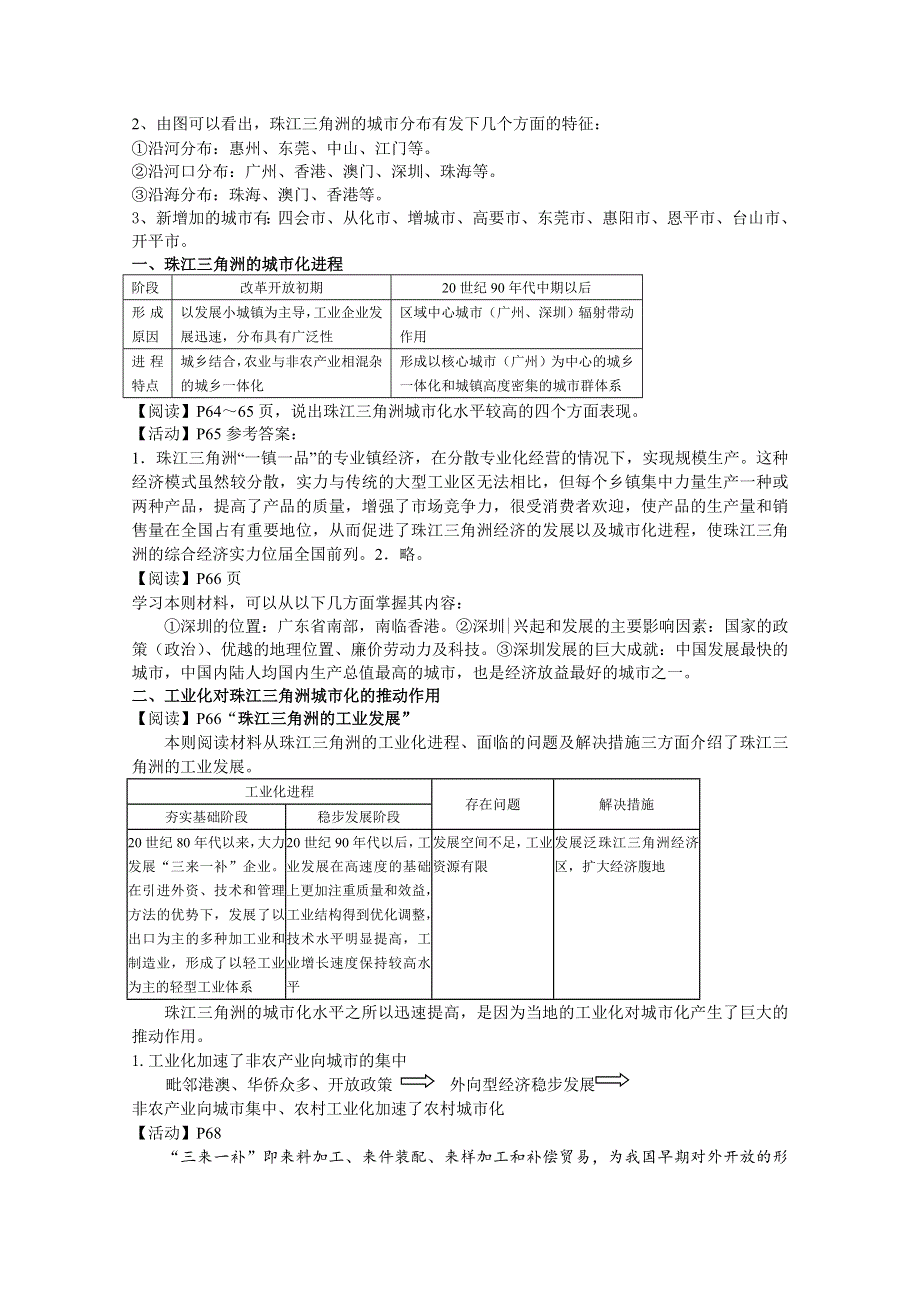 2011高二地理教案 2.6 工业化与城市化进程2（湘教版必修3）.doc_第3页