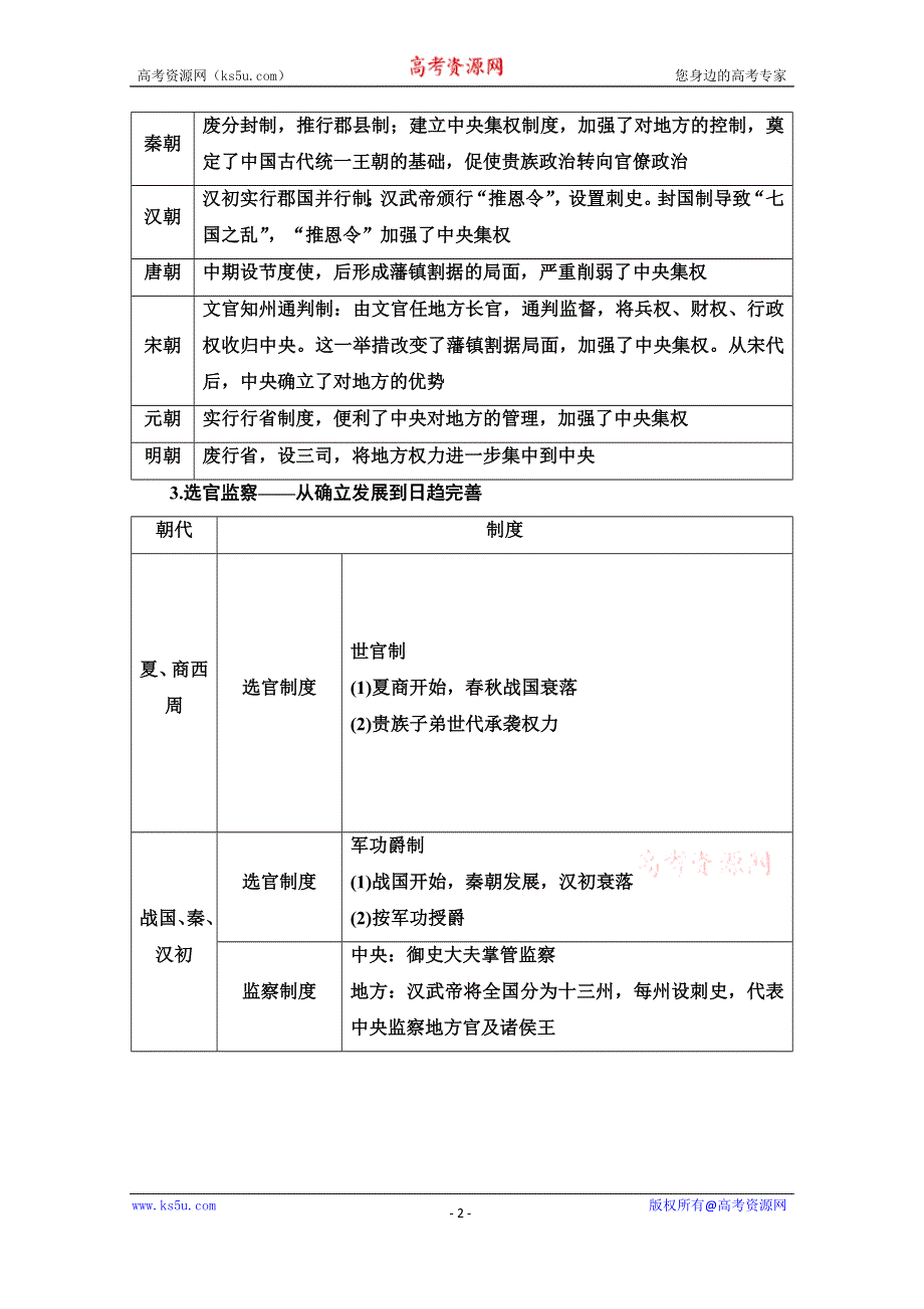 2020历史二轮通史版教师用书：第1部分 第1篇 中国古代史“专题贯通”与“中外关联” WORD版含解析.doc_第2页