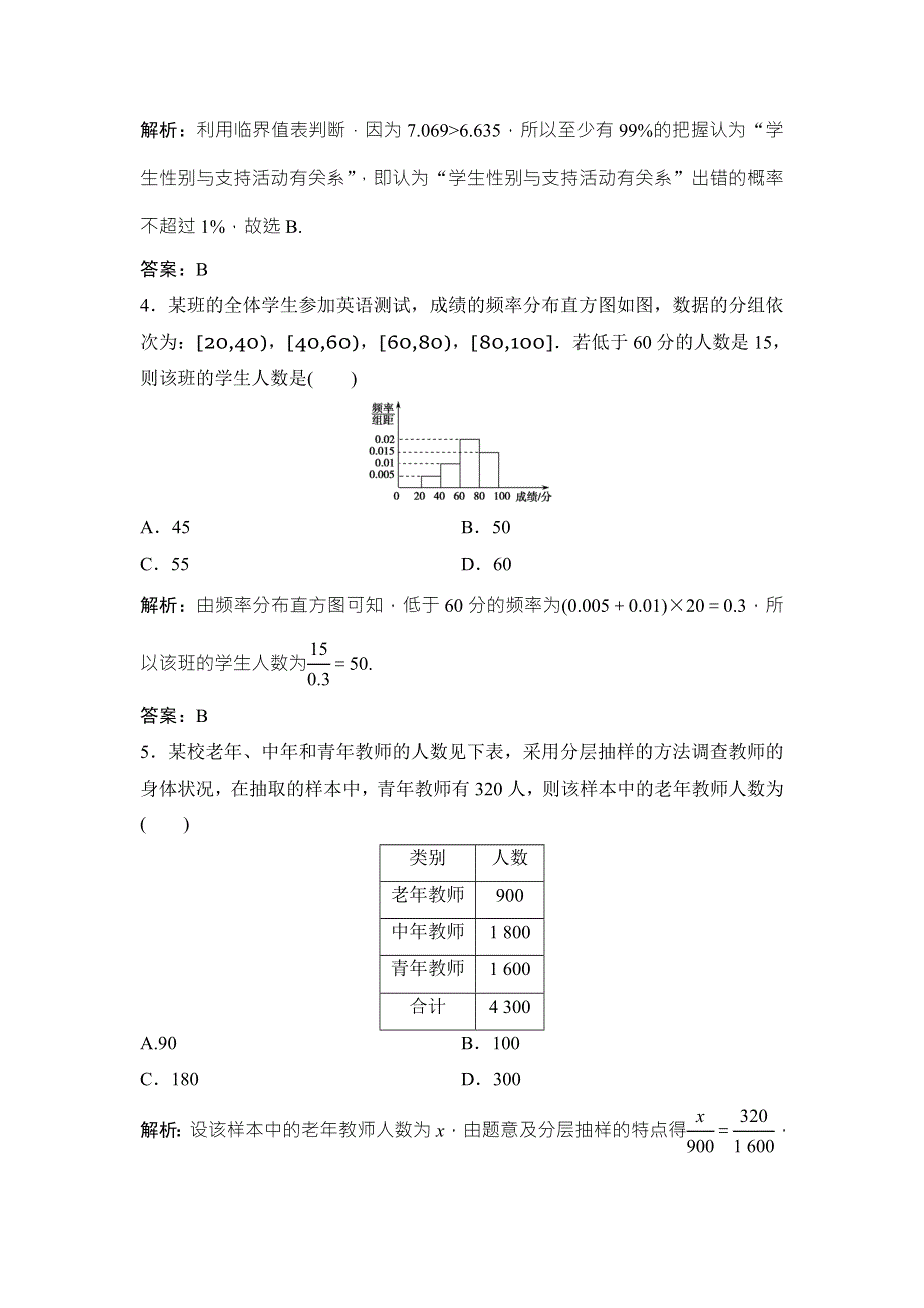 2018届高三数学（理）二轮复习课时作业：第一部分 专题六 第三讲　统计与统计案例 WORD版含解析.doc_第2页