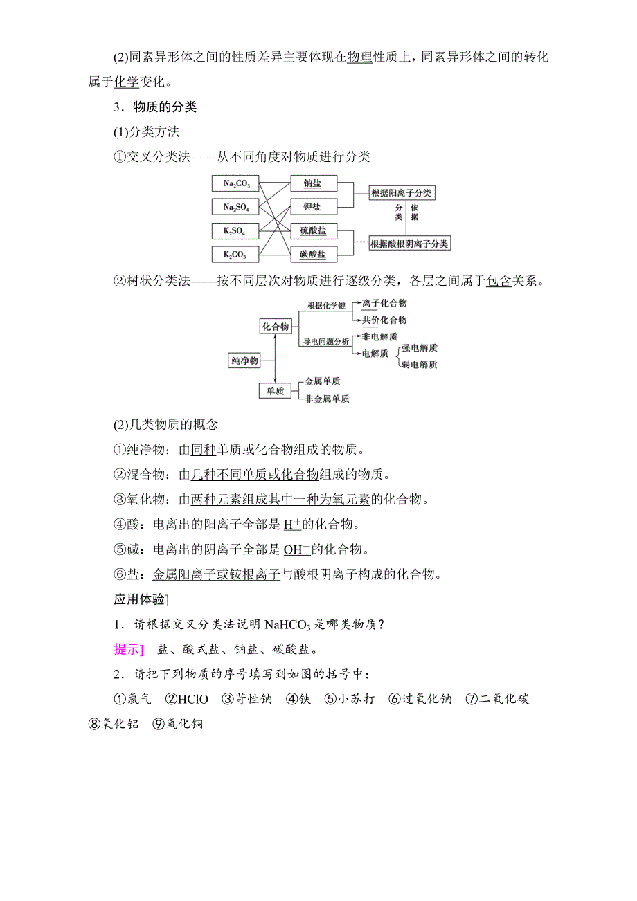 2018届高三化学（人教版）一轮复习：第2章 第1节　物质的组成、分类和性质 WORD版含答案.doc_第2页