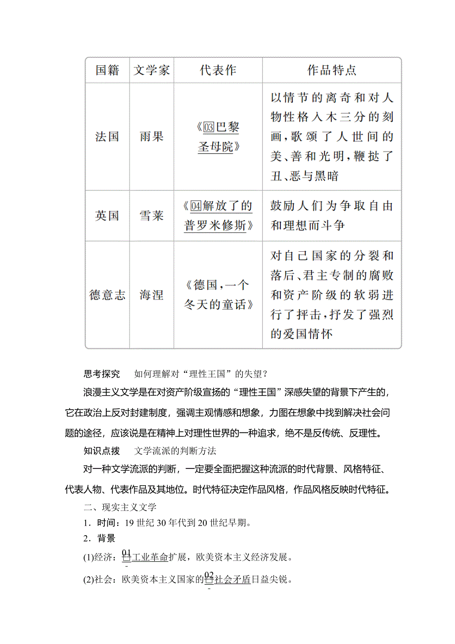 2020历史同步导学提分教程人教必修三讲义：第八单元 第22课　文学的繁荣 WORD版含答案.doc_第2页