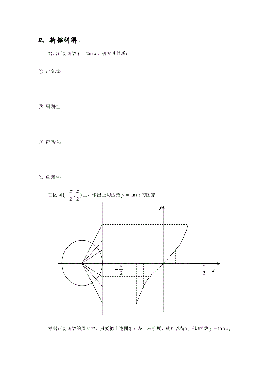 人教A版高中数学必修4 精选优课教案 1.4.3正切函数的性质与图象（教案）.doc_第2页