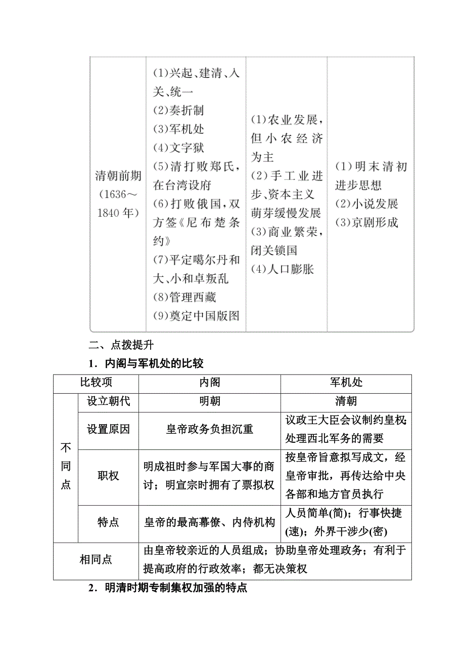 2020历史新教材同步导学提分教程中外历史纲要上册讲义：第四单元 单元提升（四） WORD版含答案.doc_第3页