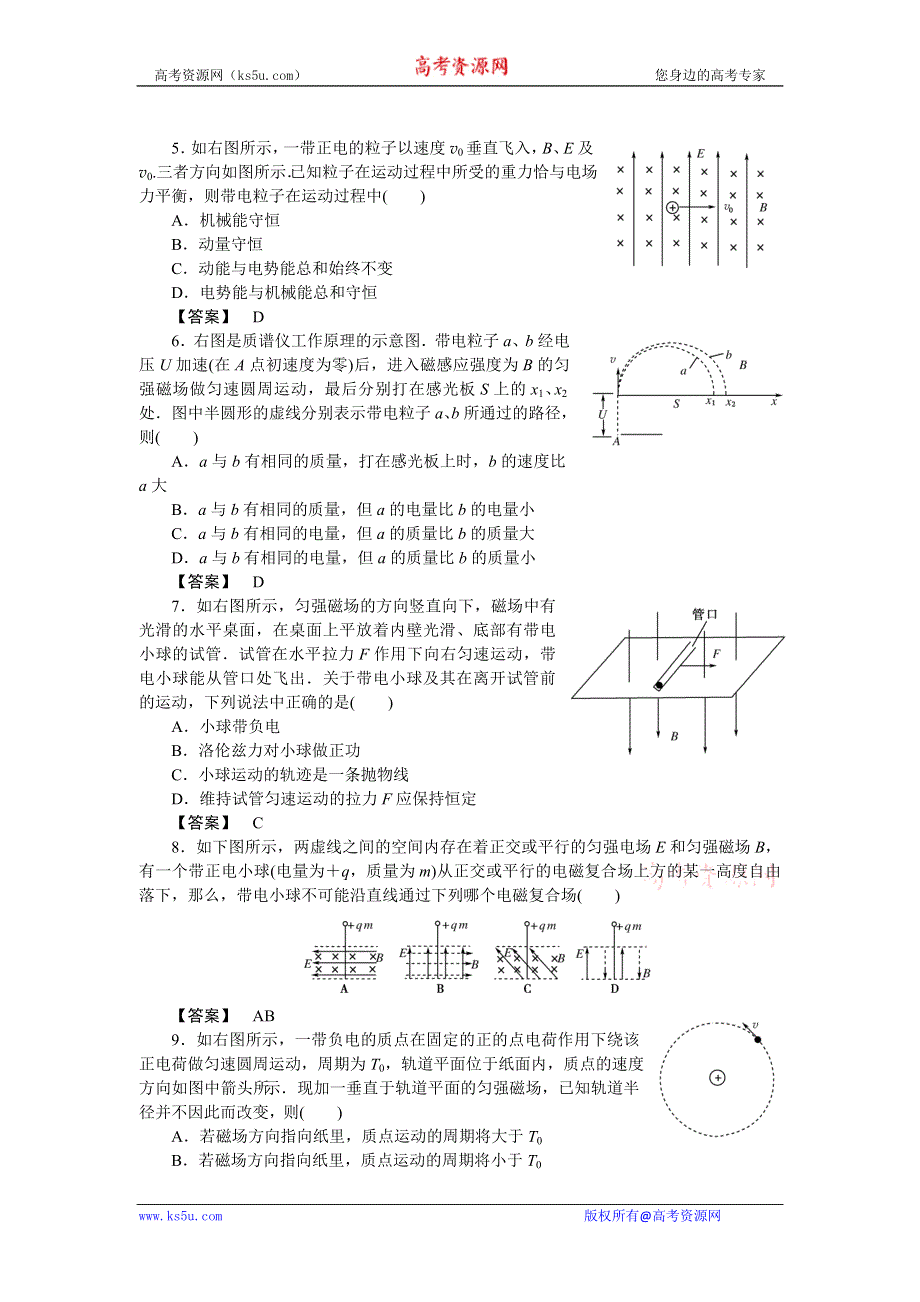 2011高三物理一轮复习练习题：第11章 磁场 章末高效整合.doc_第2页