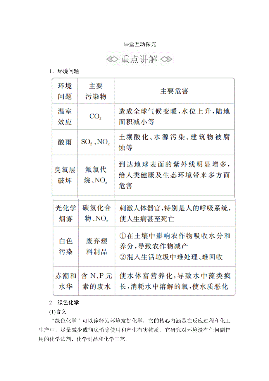 2020化学新教材同步导学提分教程人教第二册讲义：第八章 第三节　环境保护与绿色化学 WORD版含答案.doc_第2页