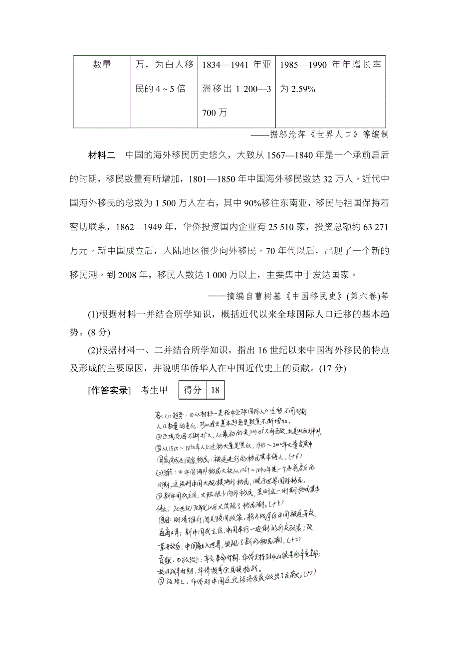 2018届高三历史一轮复习（教师用书 人民通史版）第3编 高考讲座3　世界史高考第Ⅱ卷非选择题突破 WORD版含解析.doc_第2页