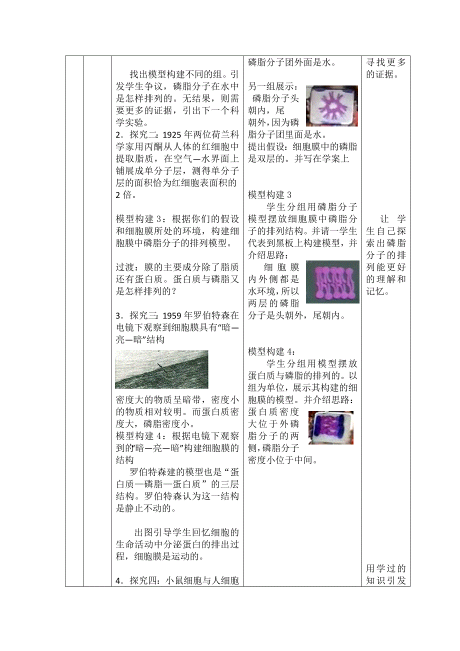 《名校推荐》贵州省贵阳市第六中学人教版高一生物必修1教学设计4-2生物膜的流动镶嵌模型 .doc_第3页