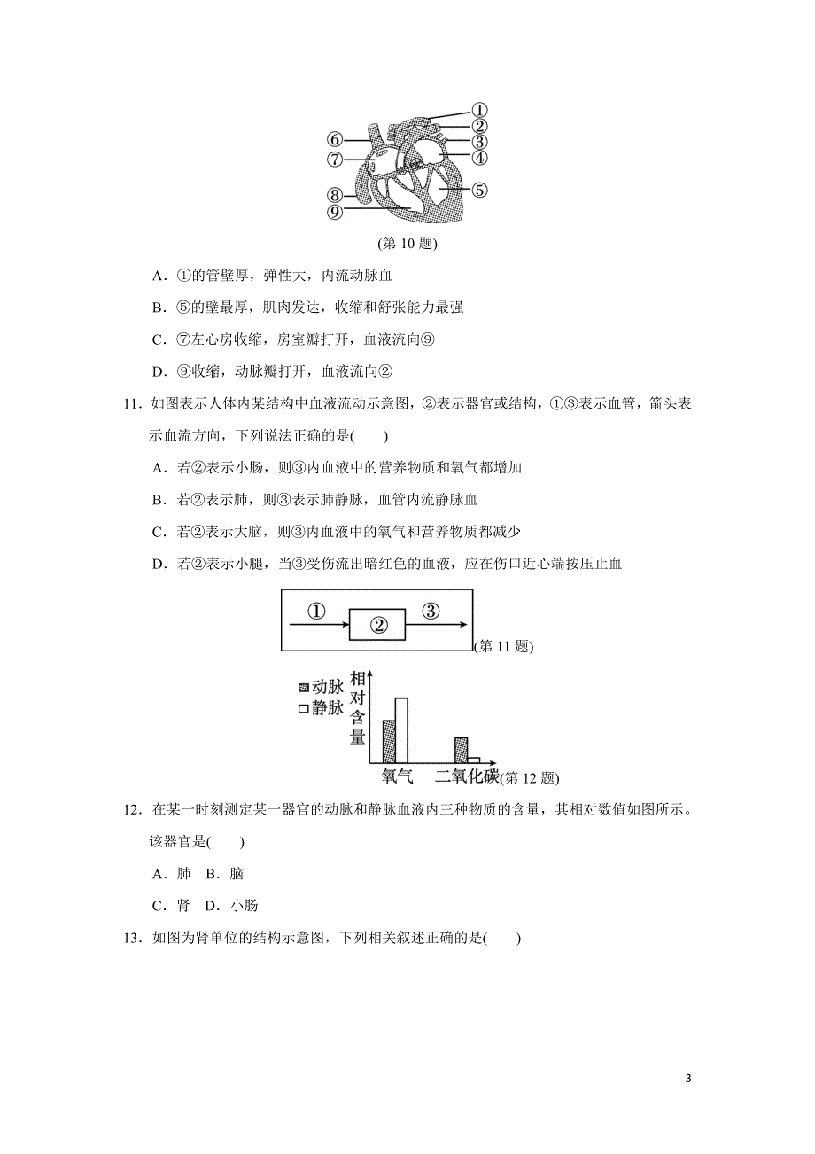 2022七年级生物下学期期末达标测试卷1（新人教版）.doc_第3页