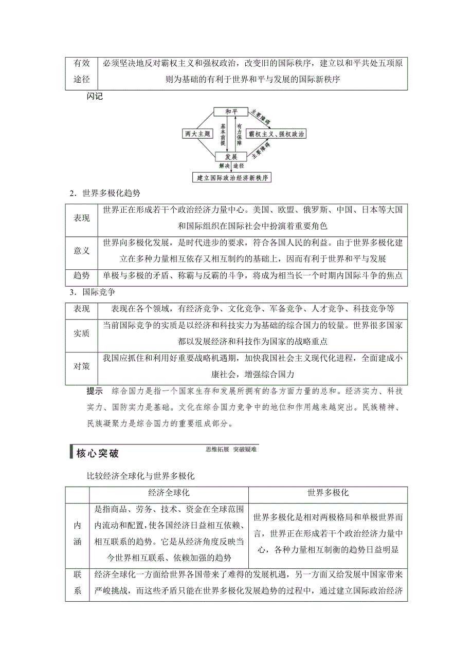 2015年高考政治一轮总复习配套文档：第8单元 第20课 维护世界和平　促进共同发展.doc_第2页