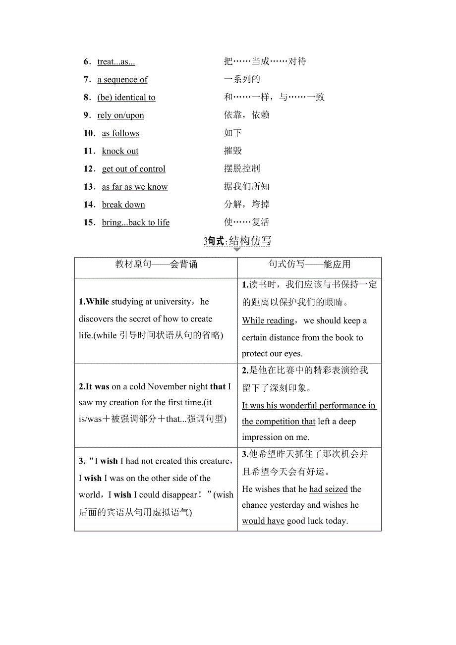 2018届高三英语外研版一轮复习文档 第1部分 选修6 MODULE 5　CLONING 教师用书 WORD版含答案.doc_第3页