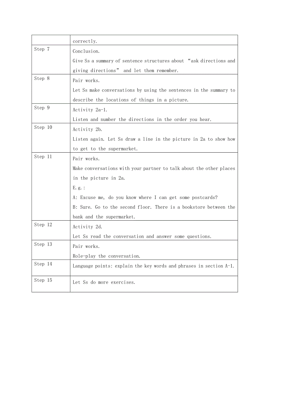 2021九年级英语全册 Unit 3 Could you please tell me where the restrooms are section A-1 教案设计（新版）人教新目标版.doc_第2页