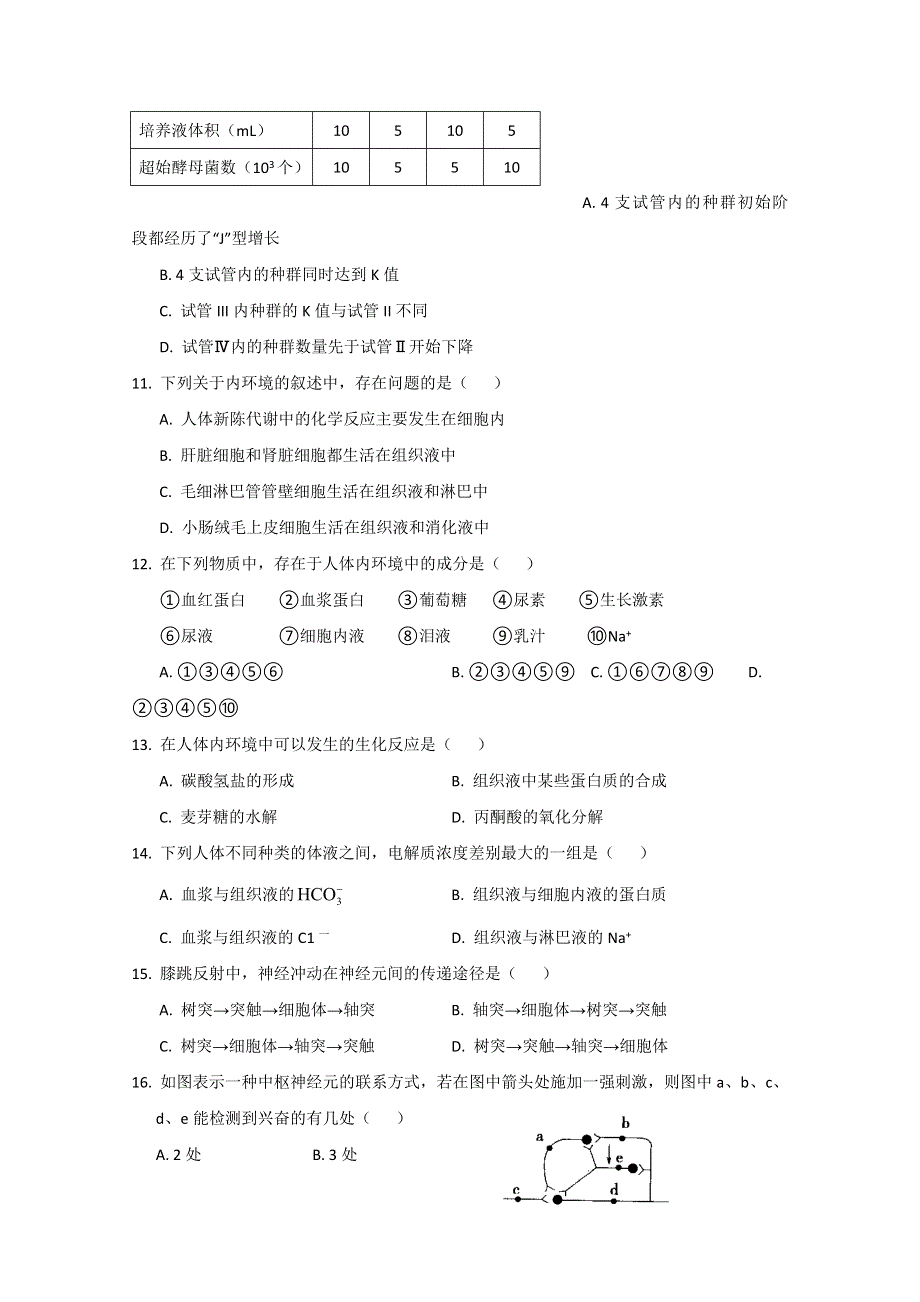 四川省德阳五中2011~2012学年高二上学期期中生物试题.doc_第3页