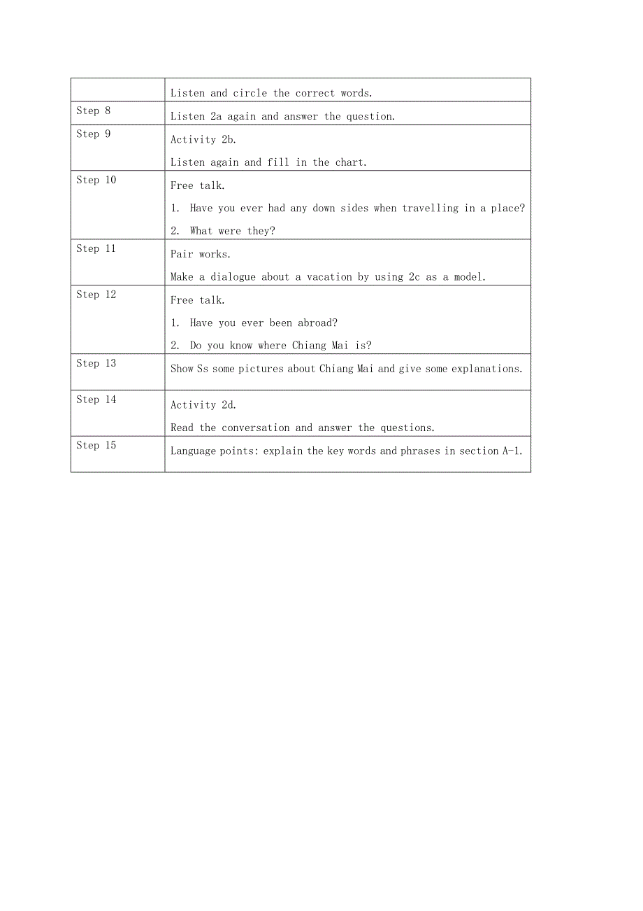 2021九年级英语全册 Unit 2 I think that mooncakes are delicious Section A-1 教案设计（新版）人教新目标版.doc_第2页