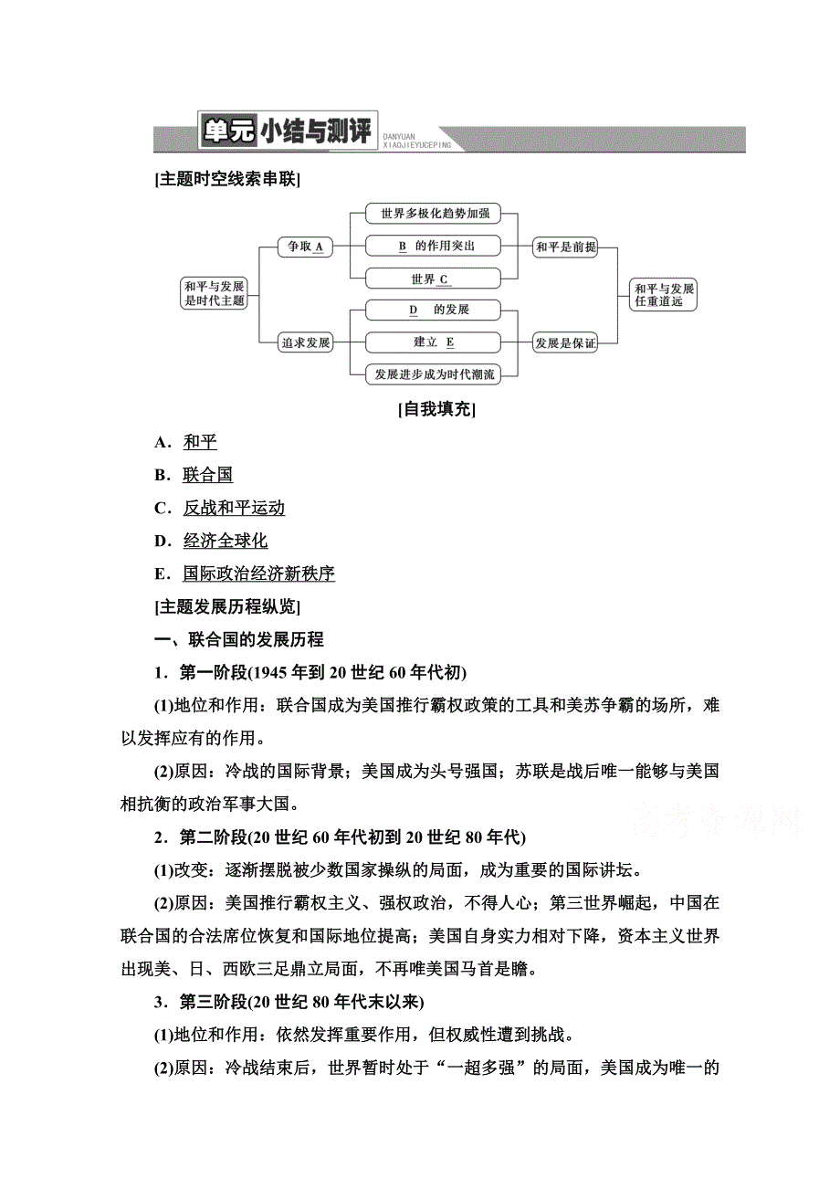 2020-2021学年人教版历史选修3教师用书：第6单元 单元小结与测评 WORD版含解析.doc_第1页