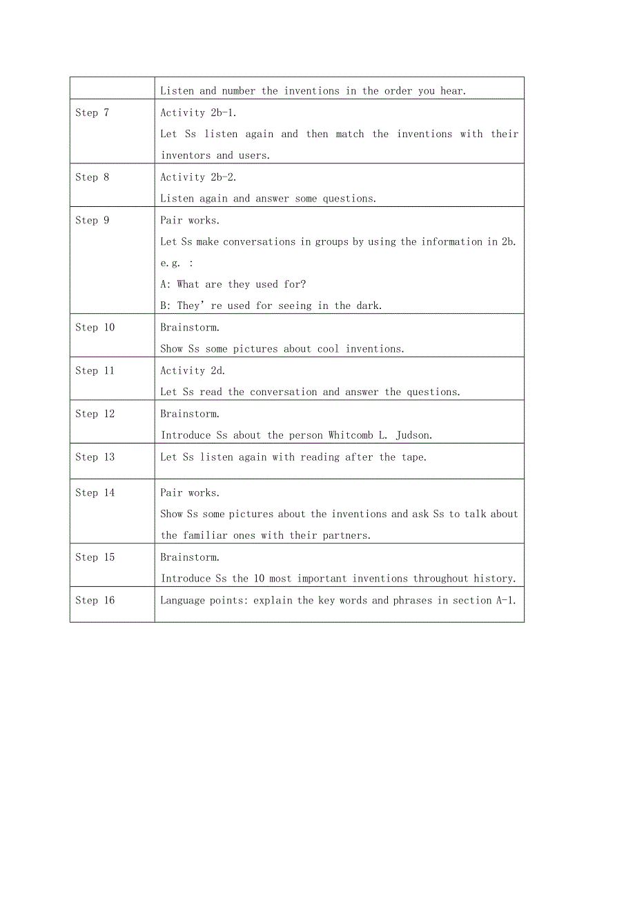 2021九年级英语全册 Unit 6 When was it invented Section A-1 教案设计（新版）人教新目标版.doc_第2页