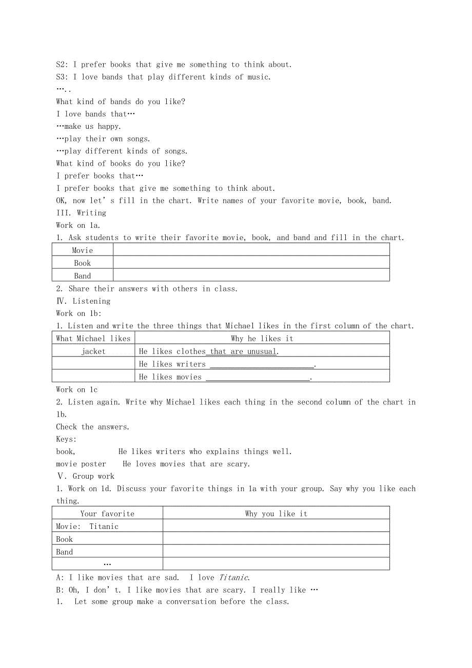 2021九年级英语全册 Unit 9 I like music that I can dance to Section B (1a-1d)教案（新版）人教新目标版.doc_第2页