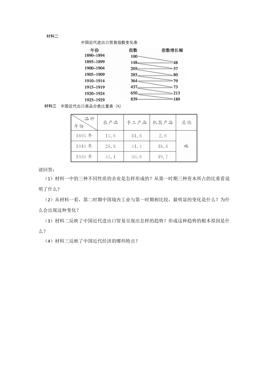 2011高考历史二轮复习配套训练：民国时期民族工业的曲折发展.doc_第3页