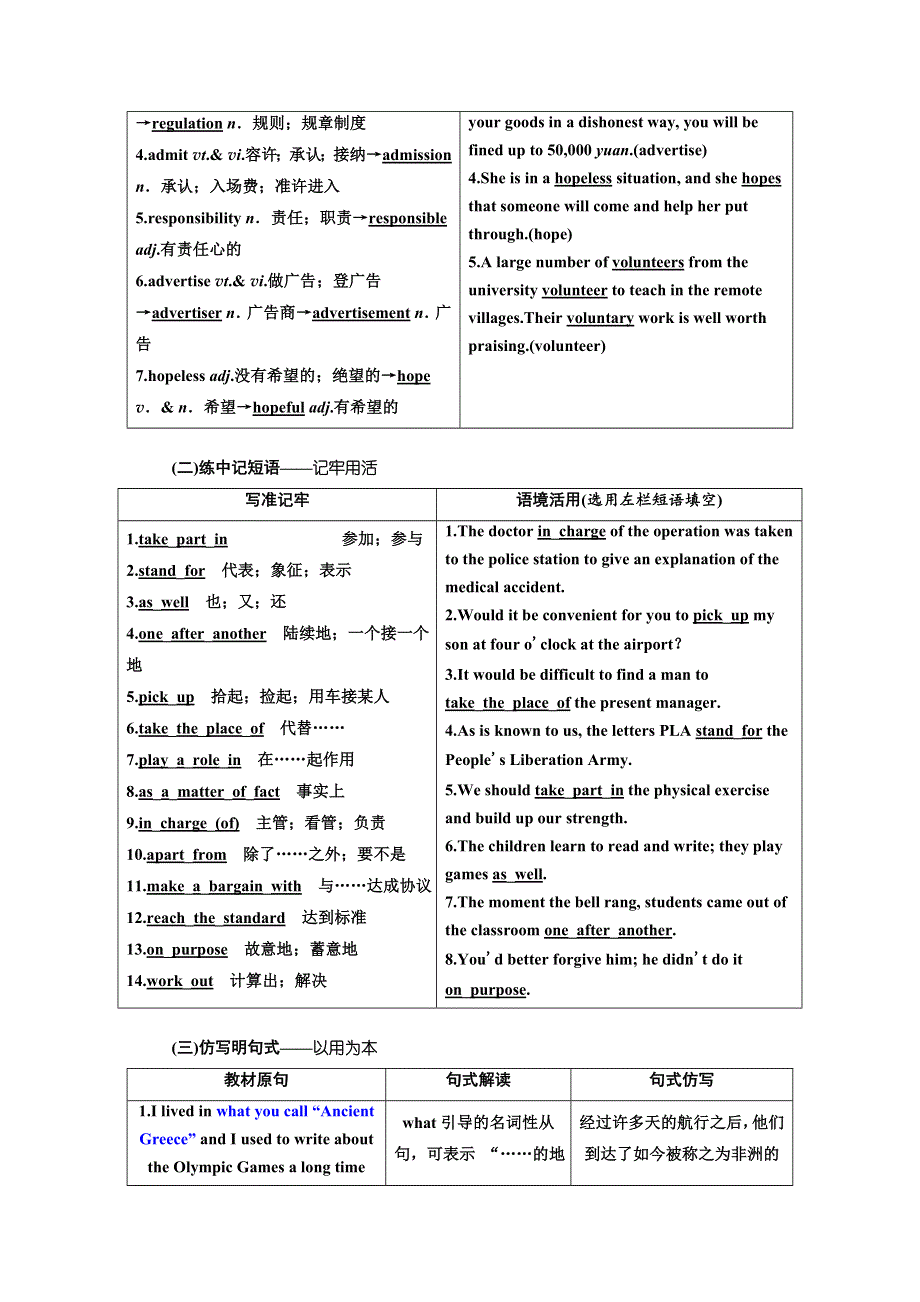 2020版高考英语新创新一轮复习人教全国版讲义：必修2 UNIT 2 THE OLYMPIC GAMES WORD版含答案.doc_第2页