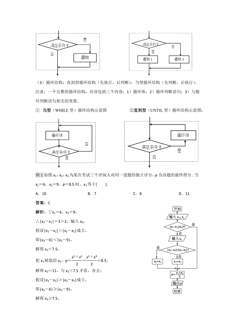 《好教育》2016-2017学年高一人教A版数学必修三：第一章算法初步 复习+练习 WORD版含答案.doc_第2页