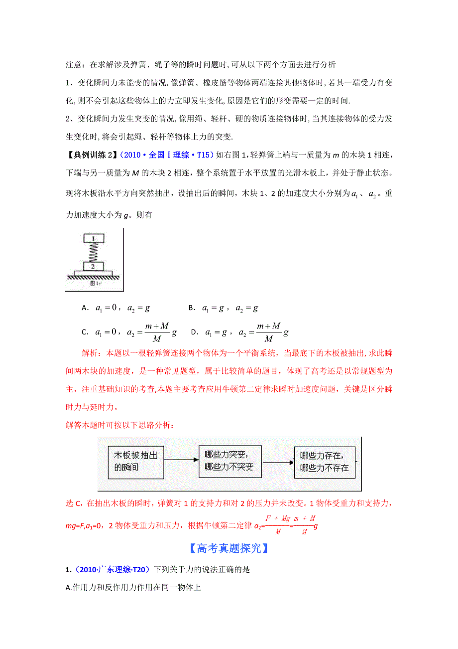 2011高考复习物理二轮专题一相互作用与牛顿运动定律第2讲牛顿运动定律的应用高考真题探究.doc_第2页