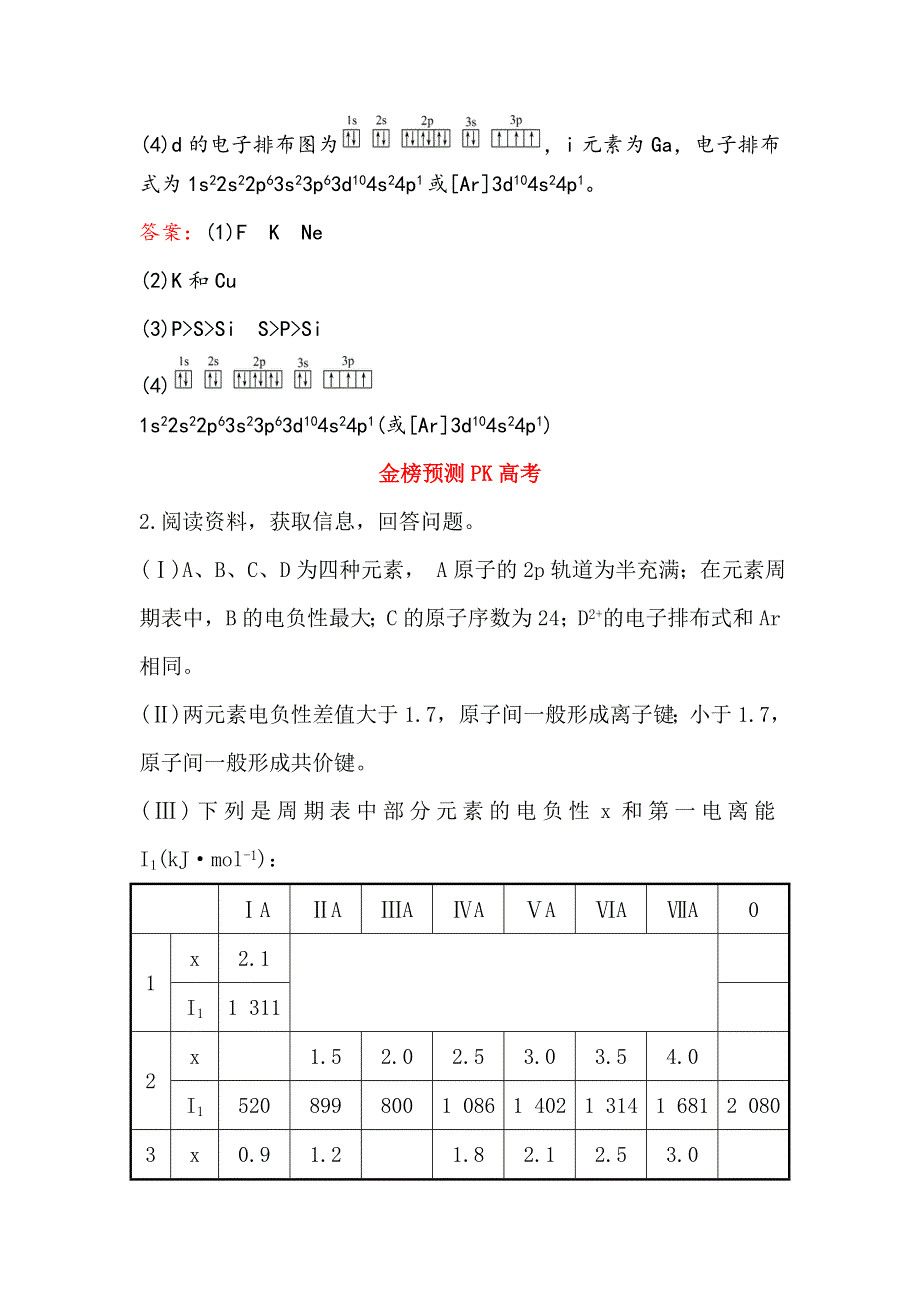 2018届高考化学大一轮复习权威预测&直击高考 第十一章 物质结构与性质11-1 WORD版含解析.doc_第2页