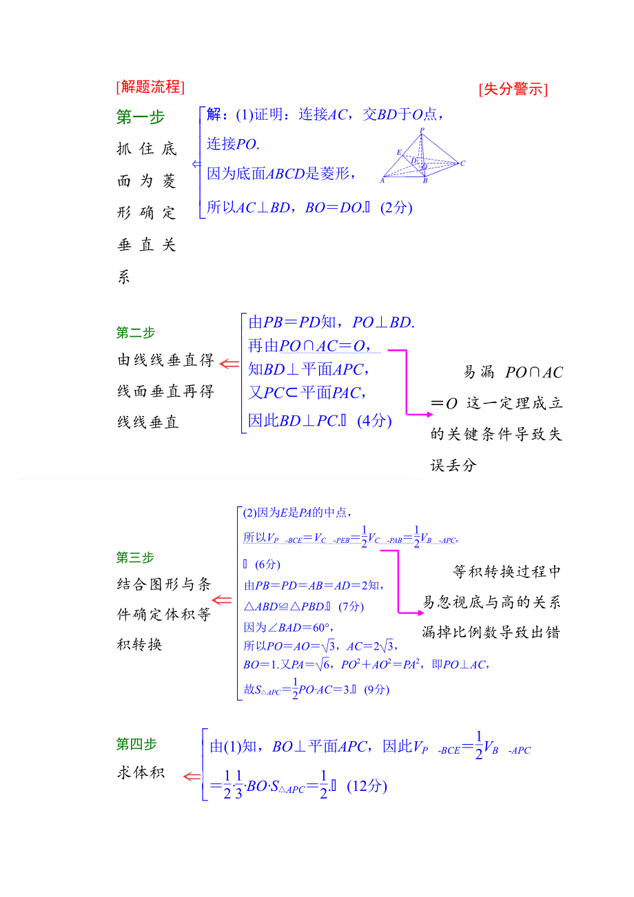 2015年高考总复习数学（文北师大版）配套文档：增分讲座四 “立体几何”类题目的审题技巧与解题规范.doc_第2页