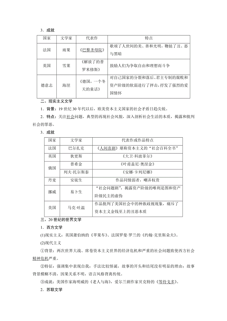 2020-2021学年人教版历史必修3学案：第22课　文学的繁荣 WORD版含解析.doc_第2页