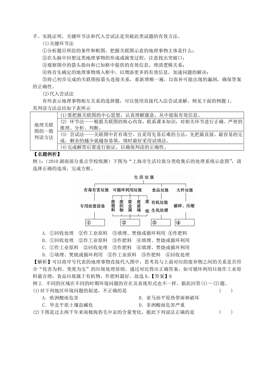 2013届高考地理一轮全程复习（湘教版）方案第37讲人地关系思想的演变.doc_第2页