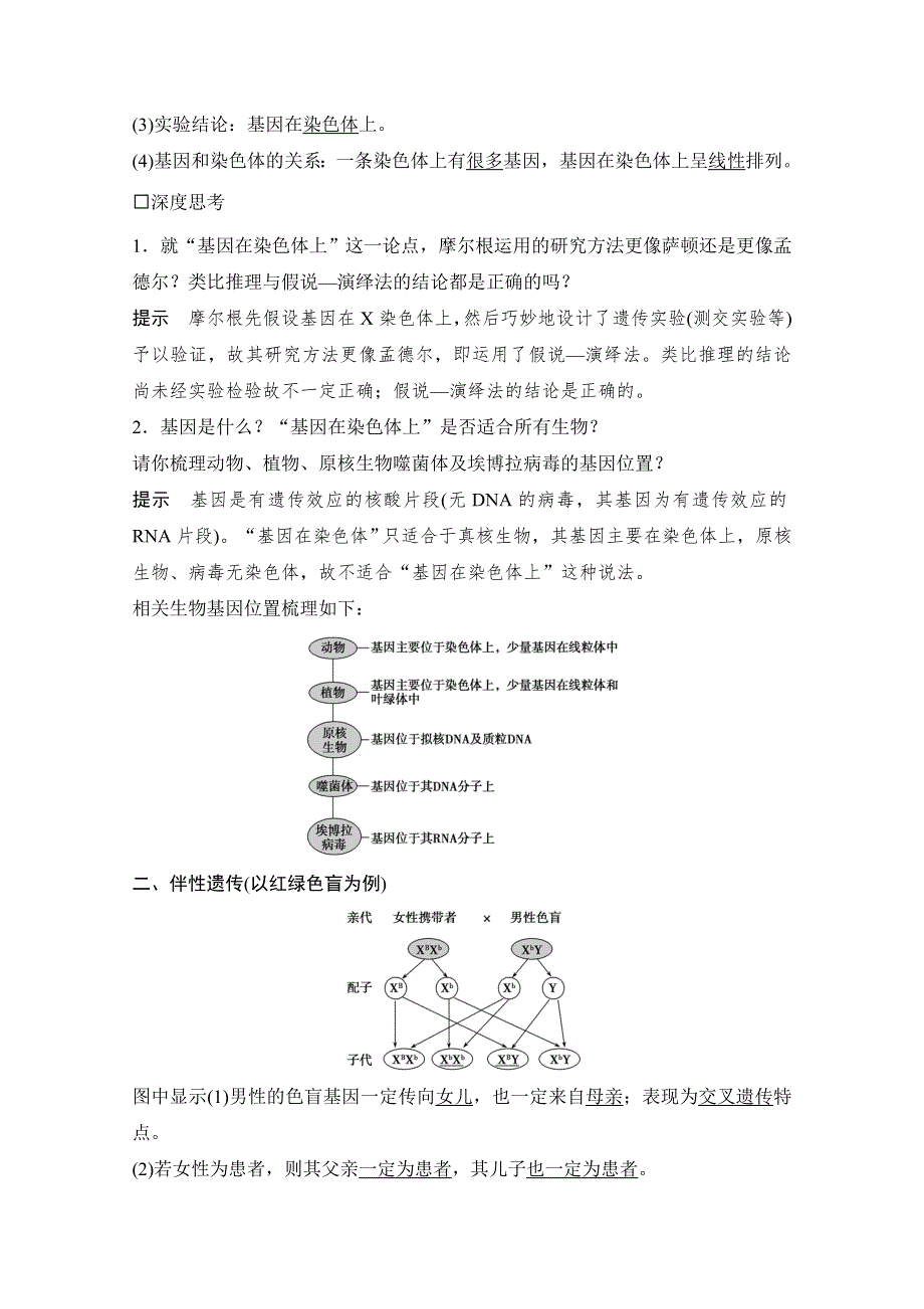 《创新设计》2016年高三生物（人教版）一轮复习 基础课时案16　基因在染色体上、伴性遗传 基础回顾.doc_第2页