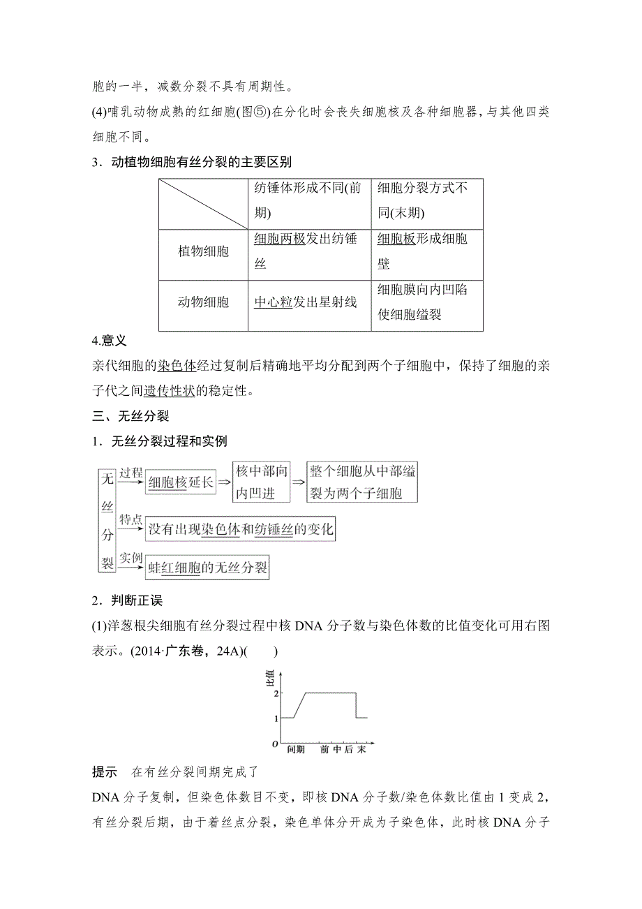 《创新设计》2016年高三生物（人教版）一轮复习 基础课时案11　细胞的有丝分裂及相关实验 基础回顾.doc_第3页
