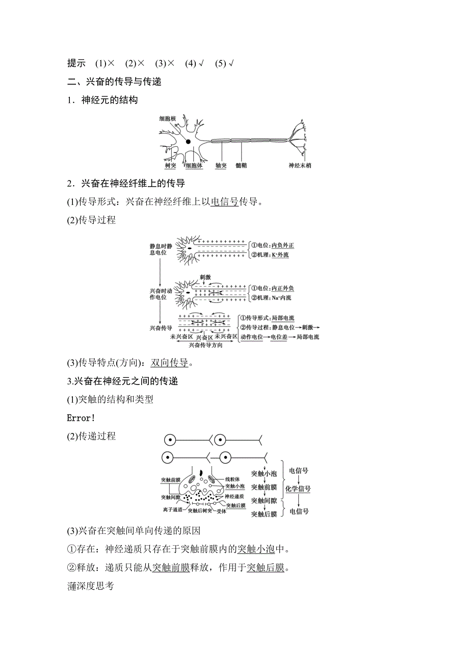《创新设计》2016年高三生物（人教版）一轮复习 基础课时案27　神经调节 基础回顾.doc_第2页
