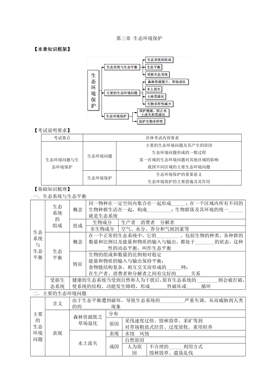 2013届高考地理一轮全程复习（湘教版）方案第65讲 环境保护（生态环境保护）.doc_第1页