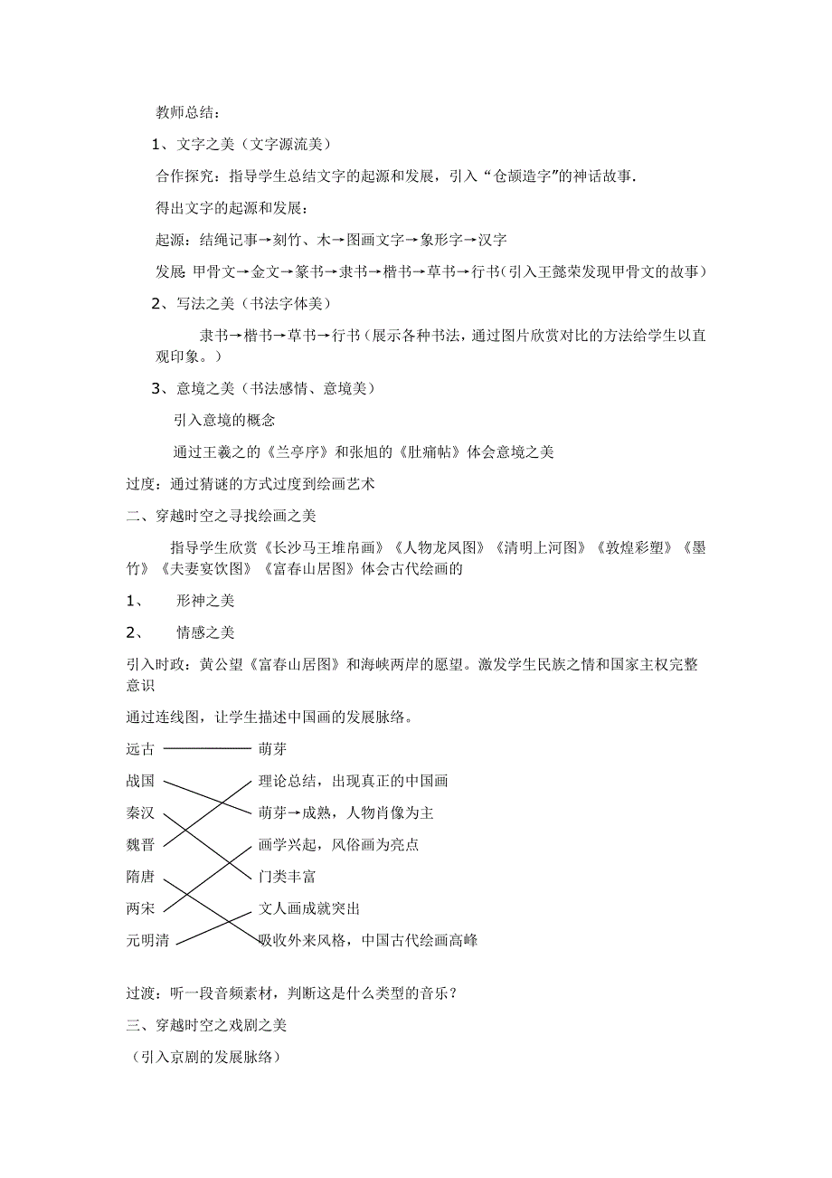 人教新课标历史必修3 第10课 充满魅力的书画和戏曲艺术[教案].doc_第2页