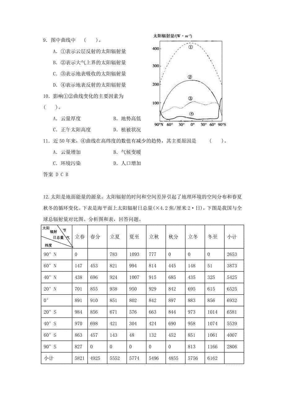 2016-2017学年人教版地理一师一优课必修一同步练习：1.2《太阳对地球的影响》5 WORD版含答案.doc_第3页