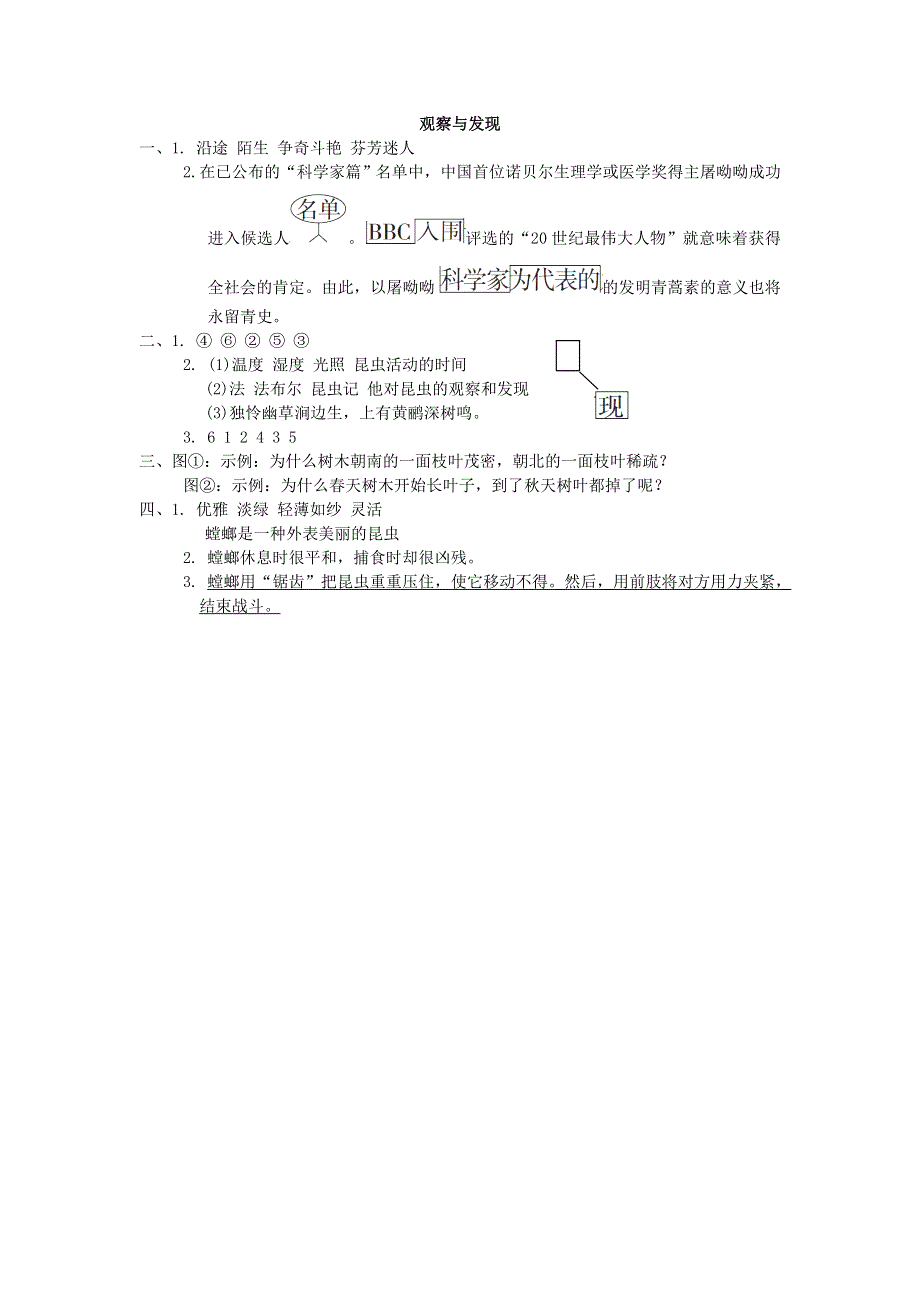 2022三年级语文下册 第4单元 观察与发现主题突破卷 新人教版.doc_第3页