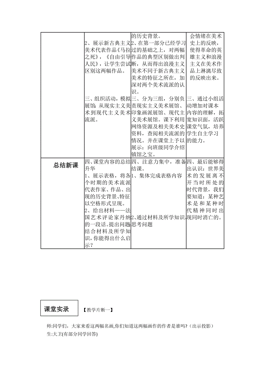 人教新课标历史必修3 第23课 美术的辉煌[教案].doc_第3页