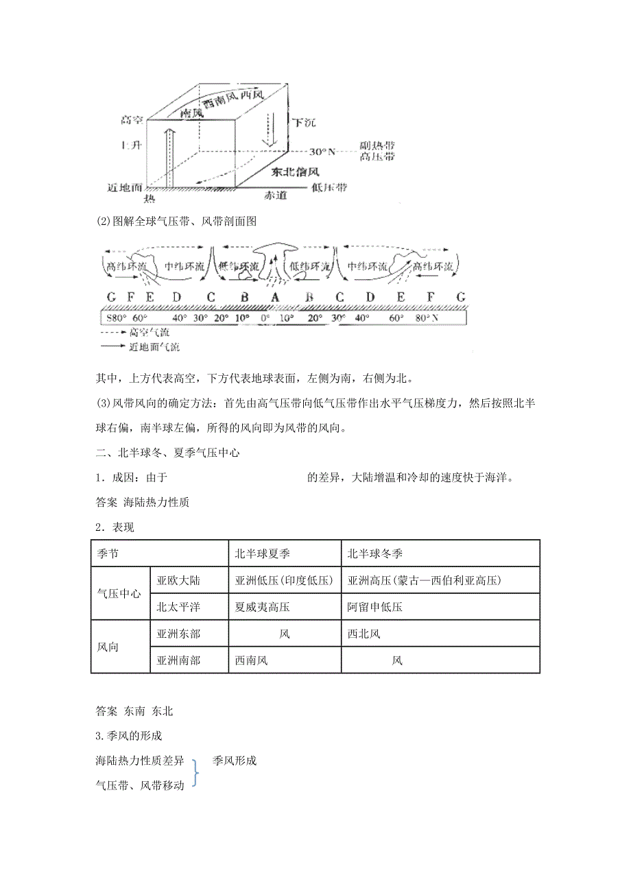 2016-2017学年人教版地理一师一优课必修一导学案：2.2《气压带和风带》4 .doc_第2页