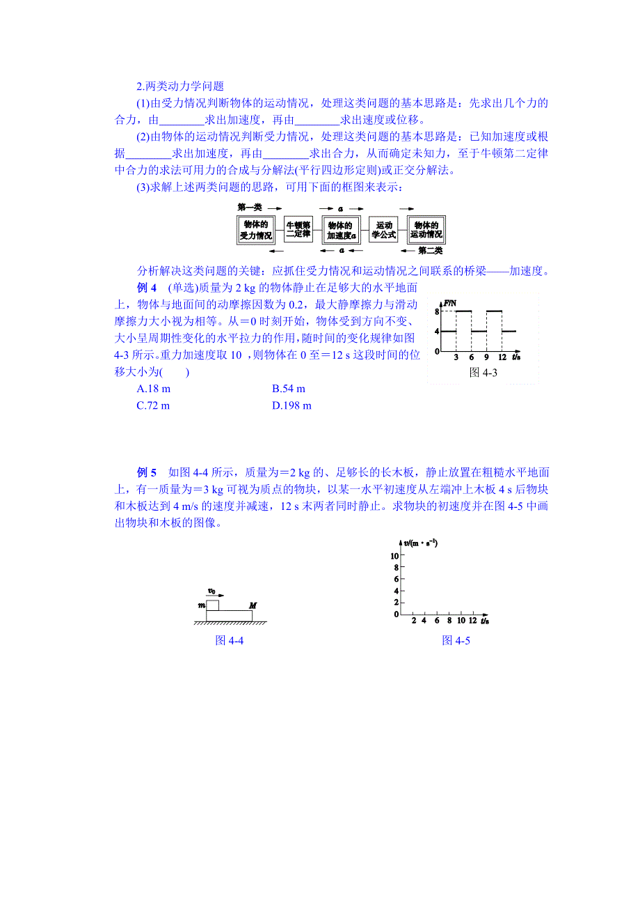 《中学教材全解》2014年秋高中物理必修一本章复习学案：第四章 牛顿运动定律.doc_第3页