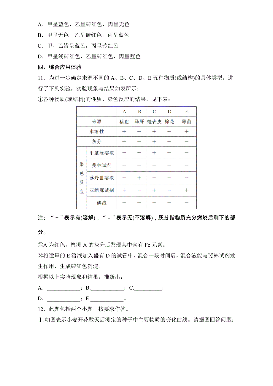 《寒假作业》假期培优解决方案 寒假专题突破练 高一生物（通用版）专题三　糖类、脂质、水和无机盐的种类和作用 WORD版含解析.doc_第3页