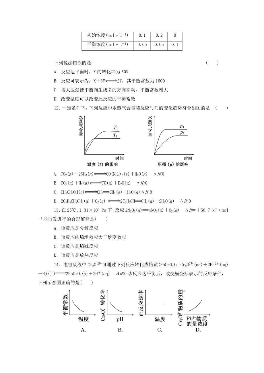 人教新课标版高二选修4第二单元化学反应速率和化学平衡期末综合测试 WORD版含答案.doc_第3页