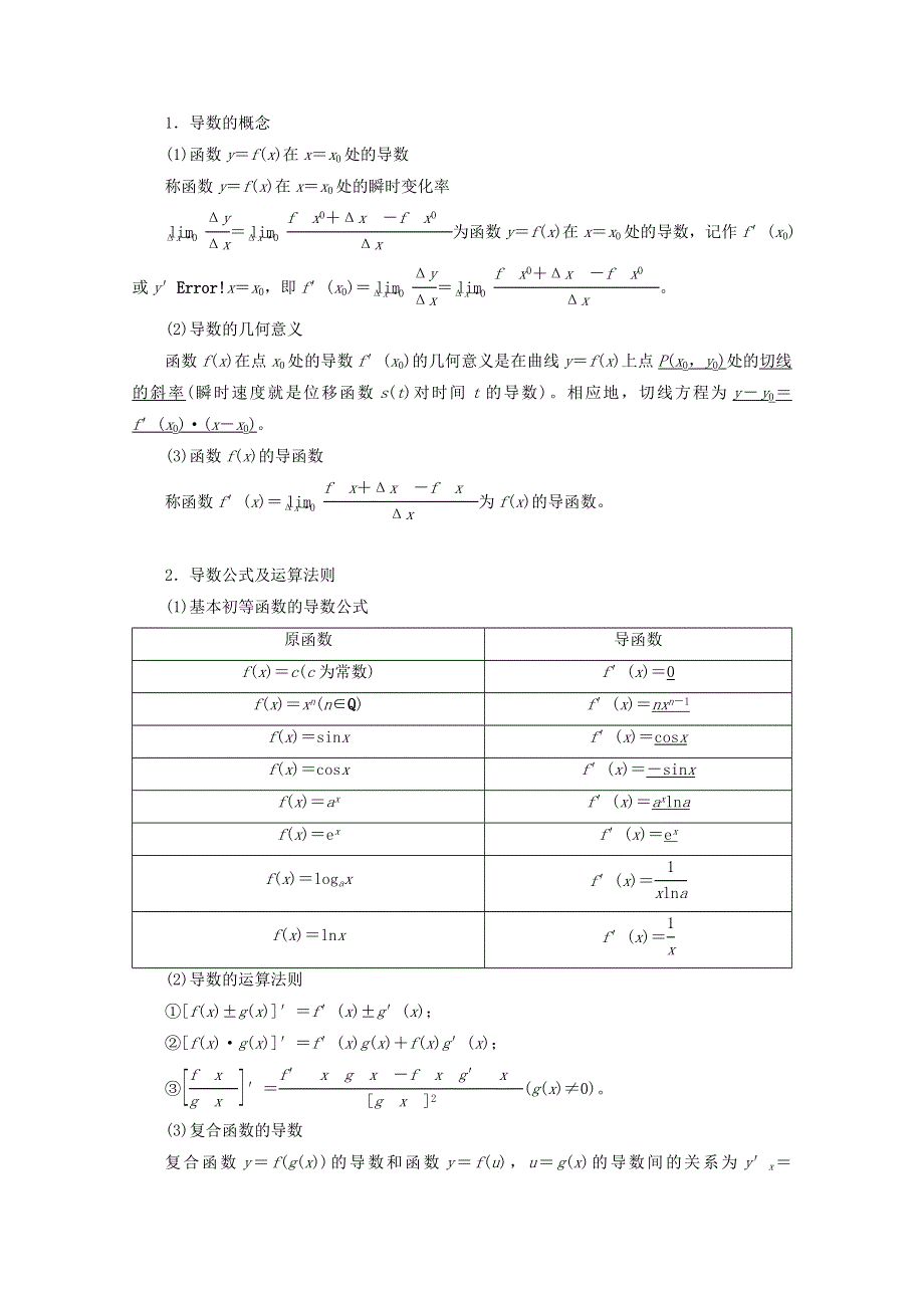 2018届高考数学（理）大一轮复习顶层设计教师用书：第二章 函数、导数及其应用 第十节 变化率与导数、导数的计算 WORD版含答案.doc_第2页