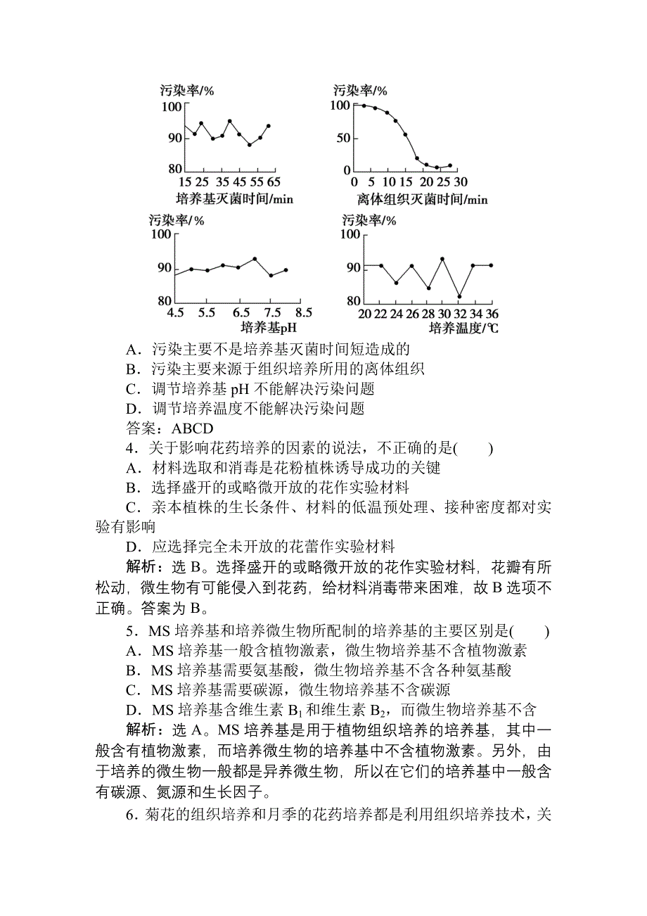 2011高考生物一轮复习优化方案：选修1专题3随堂即时巩固.doc_第2页