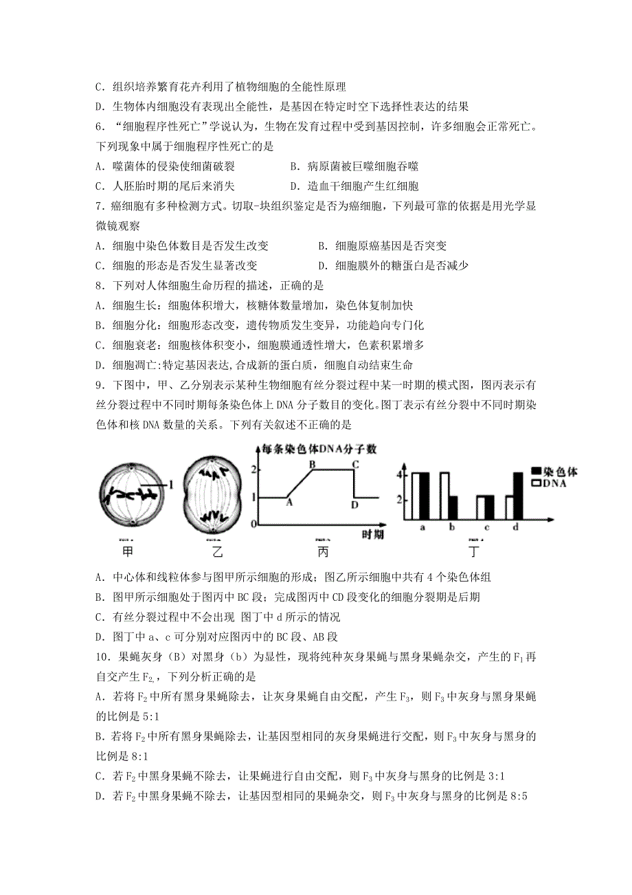 四川省成都七中万达学校2015-2016学年高一下期期末模拟考试生物试题 WORD版含答案.doc_第2页