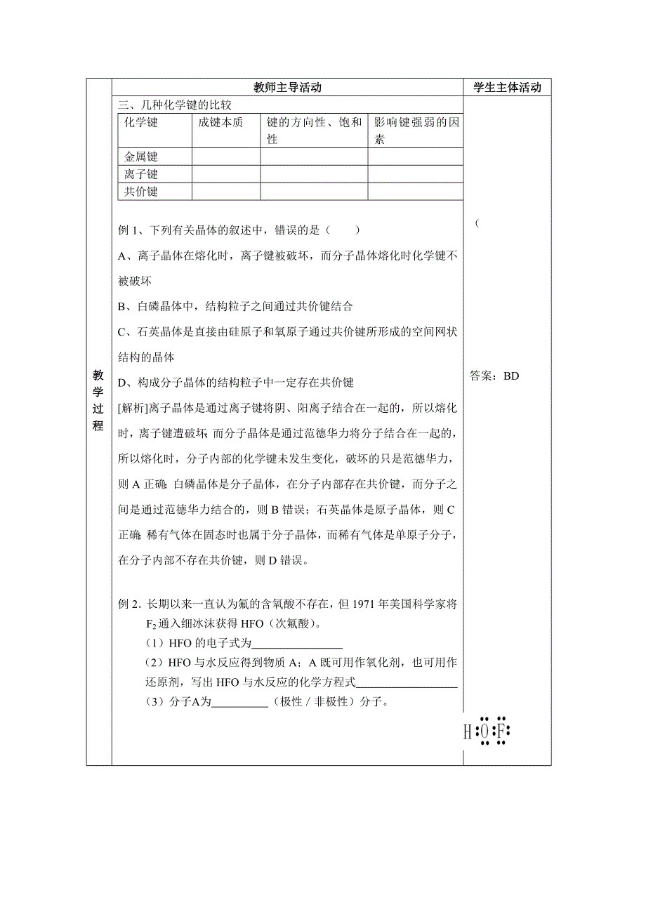 《中学联盟》江苏省江阴市成化高级中学高中化学选修三：专题三 微粒间作用力与物质性质 教案7 .doc_第2页