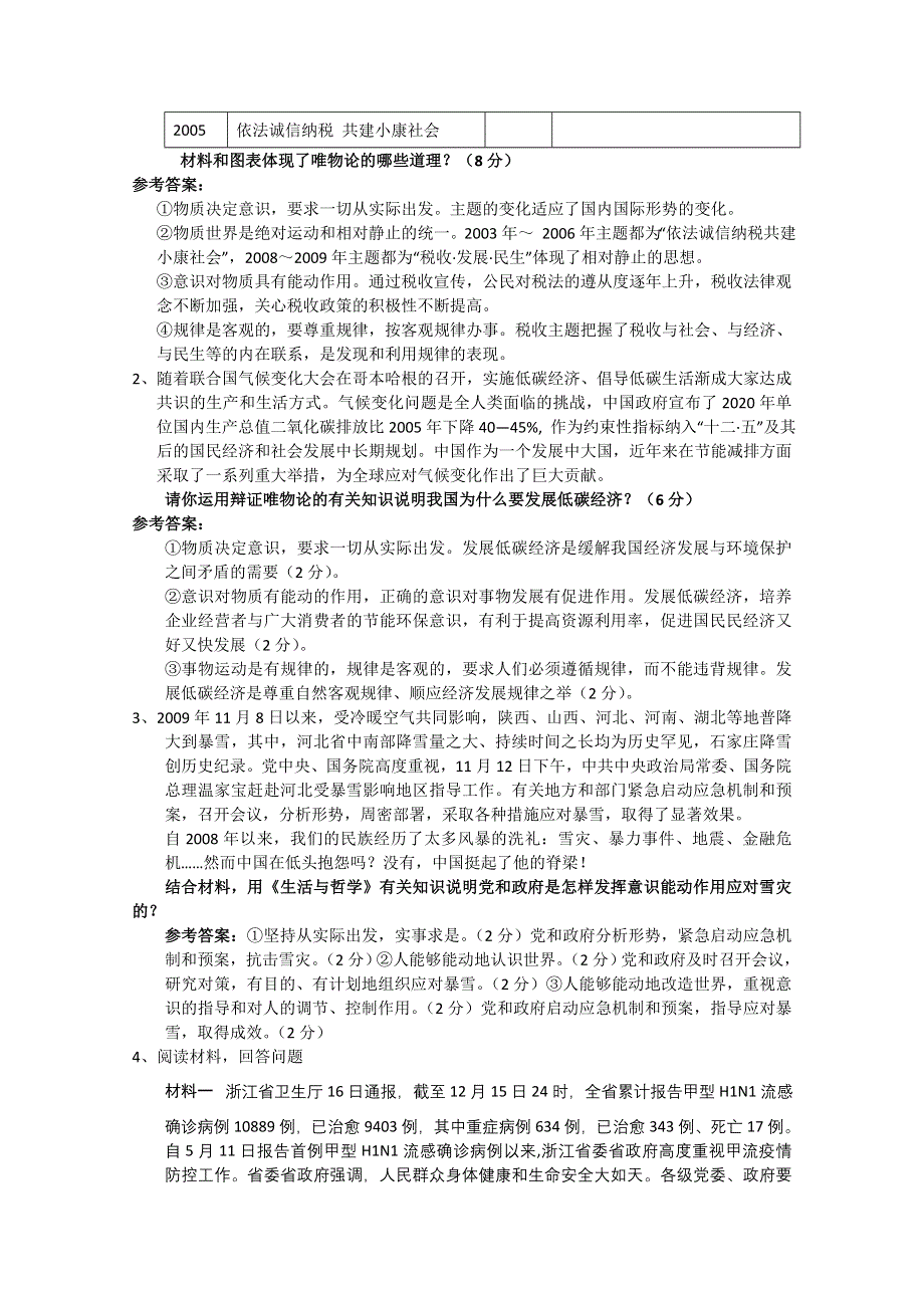 2011高考政治二轮复习【专题1】《生活与哲学》常考原理及方法论适用表述与应用（唯物论）.doc_第2页