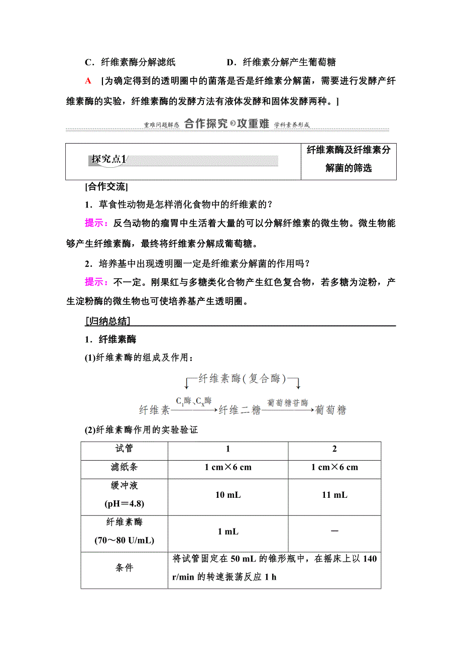 2020-2021学年人教版生物选修1教师用书：专题2 课题3　分解纤维素的微生物的分离 WORD版含解析.doc_第3页