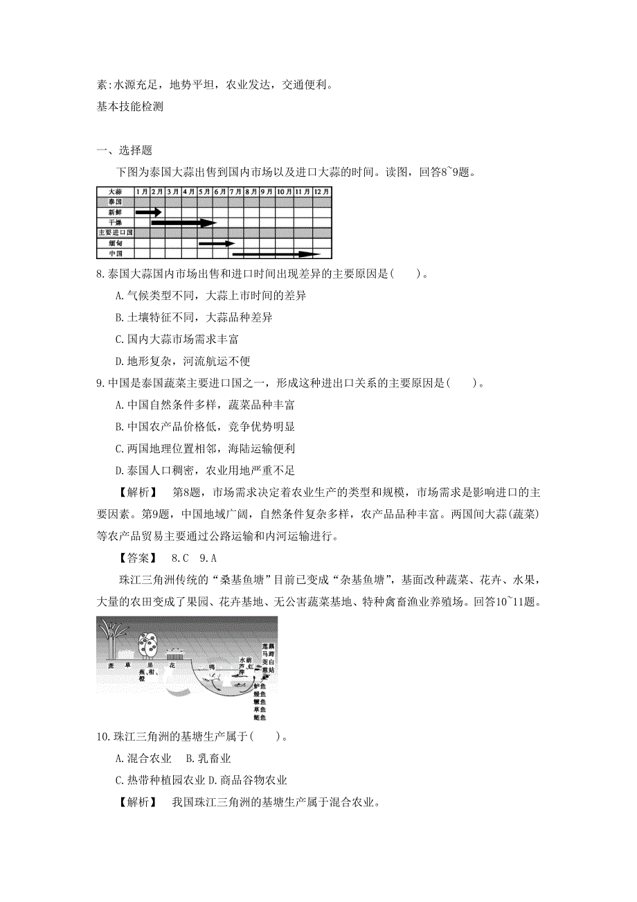 2016-2017学年人教版高一地理必修二同步练习：3.1《农业的区位选择》1 WORD版含答案.doc_第3页