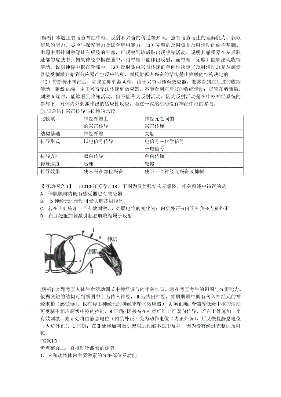 2011高考生物二轮复习：专题5 个体的稳态与调节2 动物生命活动的调节.doc_第3页